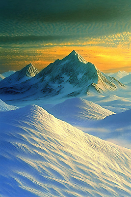 JPG 설경 일러스트 자연 하늘 사람없음 빛 노을 설원 일몰 설산 국내일러스트 AI일러스트 AI콘텐츠 자연요소 겨울 산 눈_날씨 풍경 생태계 파일형식