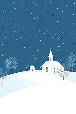 JPG 나무 십자가 겨울 일러스트 사람없음 파란색 교회 설원 눈 국내일러스트 AI일러스트 AI콘텐츠 자연요소 식물 계절 컬러 종교건축 날씨 눈_날씨 건물 파일형식