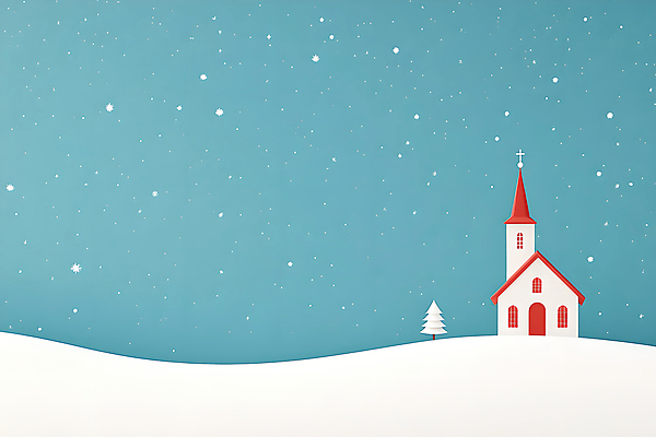 JPG 나무 하늘색 십자가 겨울 일러스트 사람없음 교회 설원 눈 국내일러스트 AI일러스트 AI콘텐츠 자연요소 식물 계절 종교건축 날씨 눈_날씨 건물 파란색 파일형식