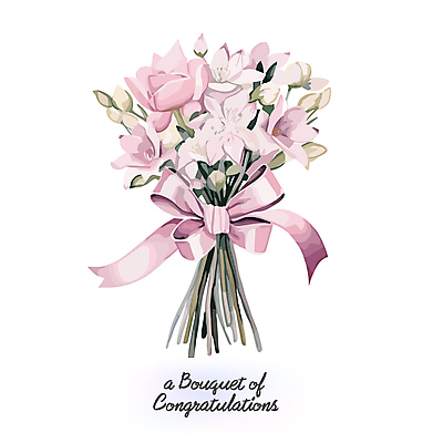 리본 분홍색 꽃다발 잎 일러스트 사람없음 축하 국내일러스트 AI파일 식물 꽃 컬러 컨셉 파일형식 벡터