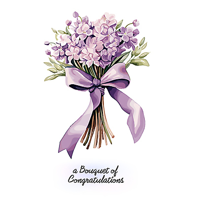 리본 꽃다발 잎 일러스트 사람없음 보라색 축하 국내일러스트 AI파일 식물 꽃 컬러 컨셉 파일형식 벡터