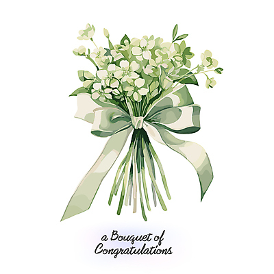 리본 꽃다발 잎 일러스트 사람없음 초록색 축하 국내일러스트 AI파일 식물 꽃 컬러 컨셉 파일형식 벡터