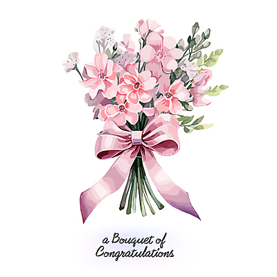 리본 분홍색 꽃다발 잎 일러스트 사람없음 축하 국내일러스트 AI파일 식물 꽃 컬러 컨셉 파일형식 벡터