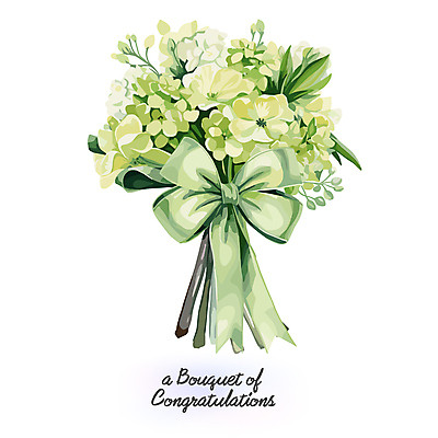 리본 꽃다발 잎 일러스트 사람없음 초록색 축하 국내일러스트 AI파일 식물 꽃 컬러 컨셉 파일형식 벡터