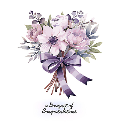 리본 꽃다발 잎 일러스트 사람없음 보라색 축하 국내일러스트 AI파일 식물 꽃 컬러 컨셉 파일형식 벡터