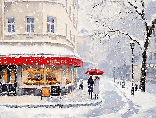 JPG 전신 나무 여자 설경 가로등 일러스트 우산 유럽풍경 들기 성인 두명 건물 카페 도시 메뉴판 베이지색 눈내림 성인여자만 눈덮임 국내일러스트 AI일러스트 AI콘텐츠 식물 건축물 공공시설 유럽 컬러 컨셉 겨울 모션 눈_날씨 사람 풍경 상점 여자만 성인만 파일형식