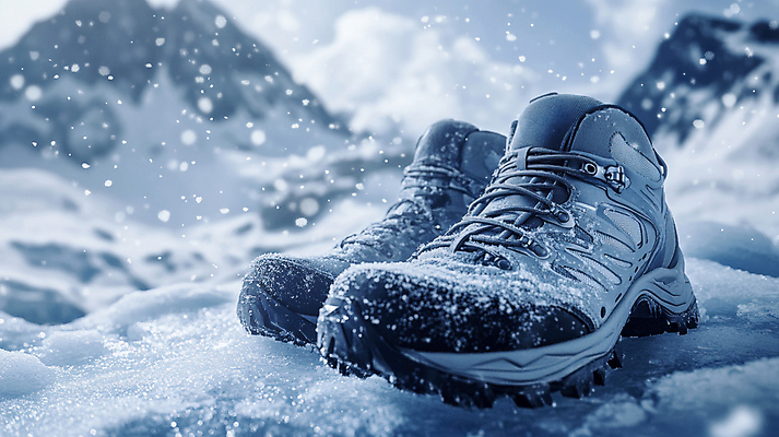 JPG 편집이미지 패션 운동화 겨울 사람없음 눈 디지털합성 방한용품 설산 눈덮임 편집실사 AI포토 AI콘텐츠 자연요소 계절 신발 컨셉 날씨 산 CG 오브젝트 파일형식