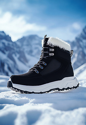 JPG 편집이미지 패션 운동화 겨울 사람없음 눈 디지털합성 방한용품 설산 편집실사 AI포토 AI콘텐츠 자연요소 계절 신발 날씨 산 CG 오브젝트 파일형식