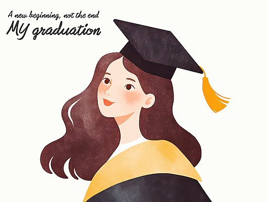 PSD 여자 일러스트 학사모 졸업 졸업식 한명 미소 상반신 성인 졸업가운 성인여자한명만 국내일러스트 모자_잡화 1 교육 표정 사람 가운 여자한명만 성인여자만 파일형식
