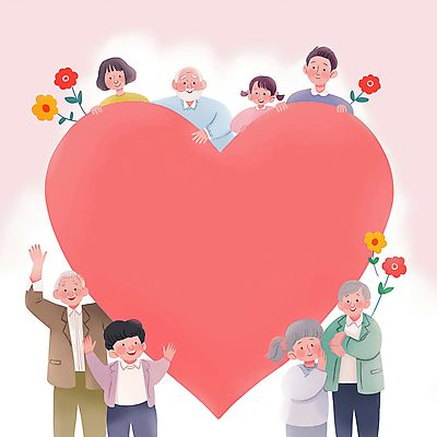 JPG 여자 할아버지 노년 남자 꽃 행복 할머니 어린이 분홍색 일러스트 가족 손녀 미소 들기 소녀 여러명 상반신 성인 부모 손들기 하트 국내일러스트 AI일러스트 AI콘텐츠 모양 식물 감정 컬러 다수 관계 모션 표정 사람 손주 파일형식