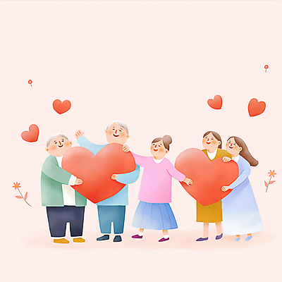 JPG 전신 여자 남자 꽃 행복 분홍색 일러스트 미소 들기 여러명 성인 하트 국내일러스트 AI일러스트 AI콘텐츠 모양 식물 감정 컬러 다수 모션 표정 사람 파일형식