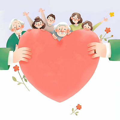 JPG 여자 노년 남자 꽃 행복 분홍색 일러스트 미소 들기 여러명 상반신 성인 손들기 하트 국내일러스트 AI일러스트 AI콘텐츠 모양 식물 감정 컬러 다수 모션 표정 사람 파일형식