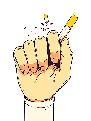 손 일러스트 담배 신체부위 노란색 손상 가루 금연 국내일러스트 AI파일 캠페인 컬러 컨셉 사람 사회이슈 파일형식 벡터