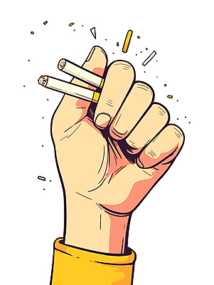 손 일러스트 담배 신체부위 노란색 손상 가루 금연 국내일러스트 AI파일 캠페인 컬러 컨셉 사람 사회이슈 파일형식 벡터