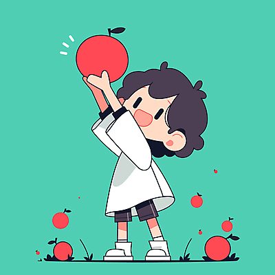 전신 남자 행복 어린이 하늘색 잎 일러스트 한명 웃음 들기 소년 잔디 사과 활기 소년한명만 국내일러스트 AI파일 식물 1 감정 컨셉 과일 모션 표정 사람 파란색 남자한명만 소년만 파일형식 벡터