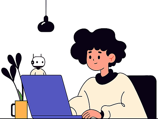 여자 화분 일러스트 전등 한명 미소 앉기 상반신 성인 컵 노트북 보라색 업무 로봇 재택근무 프로젝트 성인여자한명만 미니멀 국내일러스트 AI파일 1 식기 컬러 비즈니스 모션 조명 표정 사람 전자제품 작업 여자한명만 성인여자만 파일형식 벡터