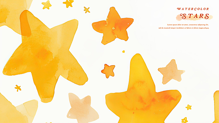 PSD 별 백그라운드 일러스트 수채화 사람없음 노란색 주황색 번짐 카피스페이스 국내일러스트 자연요소 컬러 공백 파일형식 효과