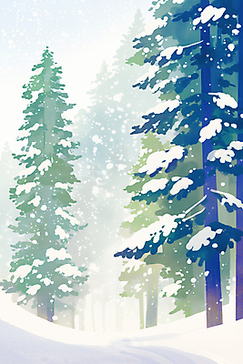 JPG 나무 일러스트 사람없음 눈 숲 감성 쌓인눈 눈내림 겨울풍경 국내일러스트 AI일러스트 AI콘텐츠 자연요소 식물 컨셉 겨울 날씨 눈_날씨 풍경 파일형식