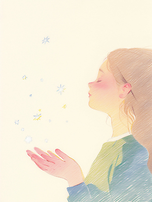 JPG 여자 일러스트 청소년 색연필 한명 소녀 파란색 눈 손내밀기 명상 감성 손모으기 소녀한명만 겨울풍경 국내일러스트 AI일러스트 AI콘텐츠 자연요소 1 어린이 컬러 컨셉 겨울 날씨 학용품 사람 풍경 손짓 여자한명만 소녀만 파일형식