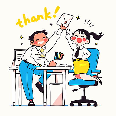 여자 남자 행복 허리손 의자 일러스트 봉투 직장 웃음 들기 앉기 정장 성인 두명 반짝임 사무실 필기구 마주보기 쓰레기통 책상 직원 감사 손뻗기 다리들기 보너스 포상금 성인만 국내일러스트 AI파일 옷 감정 포즈 가구 돈 회사 비즈니스 모션 문구용품 표정 사람 파일형식 벡터