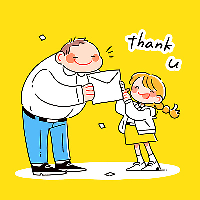 전신 여자 남자 행복 어린이 일러스트 봉투 직장 서기 미소 웃음 정장 소녀 성인 두명 노란색 마주보기 축하 잡기 감사 보너스 상금 국내일러스트 AI파일 옷 감정 컬러 컨셉 회사 모션 표정 사람 파일형식 벡터