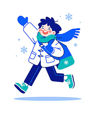 전신 패션 남자 어린이 장갑 겨울 가방 일러스트 눈꽃 따뜻함 한명 웃음 소년 파란색 달리기 손들기 목도리 코트 외출 소년한명만 일러캐릭터 AI파일 캐릭터 1 잡화 계절 컬러 모션 눈_날씨 표정 사람 외투 남자한명만 소년만 파일형식 벡터