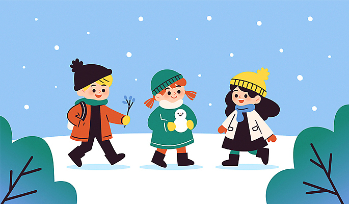 전신 여자 남자 어린이 장갑 겨울 일러스트 눈사람 털모자 미소 웃음 들기 소녀 소년 세명 파란색 친구 소풍 목도리 나뭇가지 숲속 주머니손 쌓인눈 눈내림 어린이만 눈덮임 국내일러스트 AI파일 나무 모자_잡화 잡화 계절 컬러 컨셉 관계 모션 눈_날씨 표정 사람 야외활동 숲 파일형식 벡터