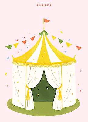 PSD 일러스트 폭죽 텐트 이벤트 사람없음 장식 축제 깃발 서커스 즐거움 오브젝트 꽃가루 가랜드 연분홍색 국내일러스트 감정 분홍색 캠핑도구 가루 파티용품 파일형식