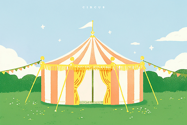 PSD 구름 일러스트 하늘 텐트 이벤트 사람없음 장식 반짝임 축제 깃발 숲속 서커스 즐거움 오브젝트 가랜드 국내일러스트 자연요소 감정 모션 캠핑도구 숲 파티용품 파일형식