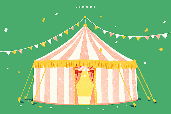 PSD 일러스트 폭죽 텐트 이벤트 사람없음 장식 초록색 축제 깃발 서커스 즐거움 오브젝트 꽃가루 가랜드 국내일러스트 감정 컬러 캠핑도구 가루 파티용품 파일형식