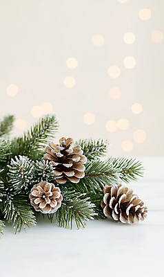 JPG 편집이미지 배너 겨울 사람없음 눈 서리 보케 솔방울 솔잎 편집실사 AI포토 AI콘텐츠 자연요소 계절 잎 날씨 CG 파일형식