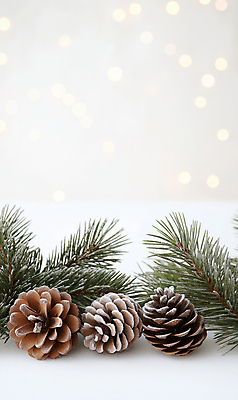 JPG 편집이미지 배너 겨울 사람없음 눈 서리 보케 솔방울 솔잎 카피스페이스 편집실사 AI포토 AI콘텐츠 자연요소 계절 잎 날씨 공백 CG 파일형식