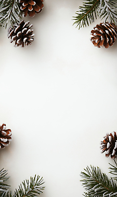 JPG 편집이미지 배너 겨울 프레임 사람없음 눈 서리 솔방울 솔잎 카피스페이스 편집실사 AI포토 AI콘텐츠 자연요소 계절 잎 날씨 공백 CG 파일형식