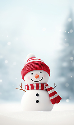 JPG 편집이미지 설경 눈사람 털모자 미소 사람없음 목도리 눈 보케 쌓인눈 눈내림 편집실사 AI컴퓨터그래픽 AI콘텐츠 자연요소 모자_잡화 잡화 겨울 날씨 눈_날씨 표정 풍경 CG 파일형식