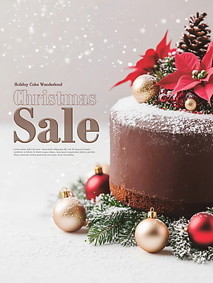PSD 편집이미지 크리스마스장식 크리스마스 겨울 이벤트 사람없음 세일 디지털합성 솔방울 솔잎 초코케이크 포인세티아 슈가파우더 홀리데이 오너먼트 편집소스 이미지편집 계절 기념일 꽃 잎 휴가 케이크 파일형식
