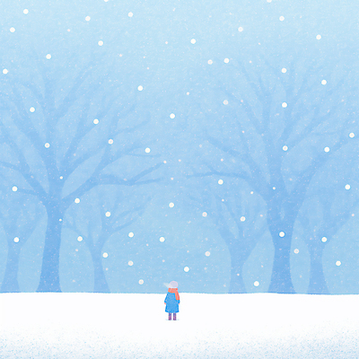 JPG 전신 나무 어린이 설경 일러스트 자연 하늘 한명 사람 파란색 목도리 고요 눈 수증기 쌓인눈 눈내림 눈덮임 국내일러스트 AI일러스트 AI콘텐츠 자연요소 식물 1 잡화 컬러 컨셉 겨울 날씨 눈_날씨 풍경 생태계 파일형식