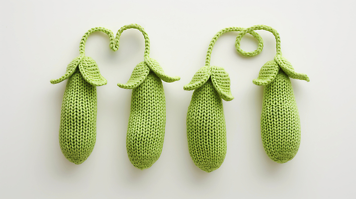 JPG 편집이미지 채소 사람없음 귀여움 뜨개질 디지털합성 니트 완두콩 수공예 편집소스 편집실사 AI포토 AI콘텐츠 컨셉 상의 콩 취미 공예 CG 파일형식