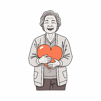 캐릭터 라이프스타일 여자 노년 행복 할머니 라인일러스트 일러스트 안기 흑백 사랑 한명 서기 웃음 빨간색 하트 노인여자한명만 일러캐릭터 AI파일 모양 1 감정 컬러 모션 촬영기법 표정 사람 성인 생활 여자한명만 노인여자만 파일형식 벡터