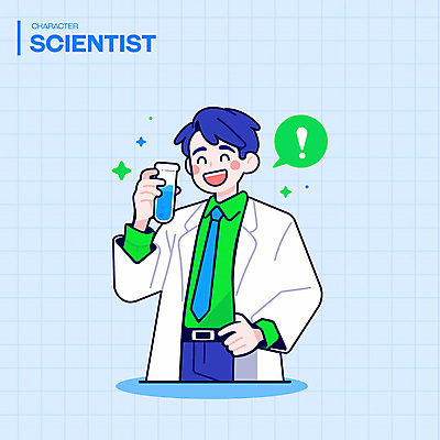 남자 인물캐릭터 과학 허리손 말풍선 일러스트 유리병 실험 그림자 한명 미소 들기 상반신 성인 연두색 파란색 반짝임 실험복 느낌표 과학자 실린더 성인남자한명만 일러캐릭터 AI파일 직업 캐릭터 1 기호 컬러 포즈 모션 병_용기 표정 사람 초록색 가운 학자 남자한명만 성인남자만 파일형식 벡터