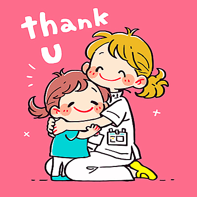 여자 어린이 인물캐릭터 분홍색 일러스트 의학 안기 포옹 직업캐릭터 서기 미소 소녀 성인 두명 환자 간호사 무릎꿇기 간호 감사 간호복 여자만 일러캐릭터 AI파일 직업 캐릭터 감정 컬러 유니폼 모션 표정 사람 의료진 파일형식 벡터