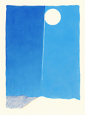 JPG 일러스트 밤하늘 색연필 사람없음 파란색 고요 둥근달 국내일러스트 AI일러스트 AI콘텐츠 컬러 하늘 학용품 야간 파일형식