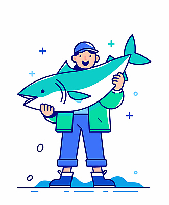 전신 여자 인물캐릭터 겨울 일러스트 어류 어업 한명 서기 웃음 들기 성인 파란색 눈 등푸른생선 성인여자한명만 일러캐릭터 AI파일 자연요소 캐릭터 1 계절 산업 컬러 모션 날씨 표정 사람 수중동물 여자한명만 성인여자만 파일형식 벡터