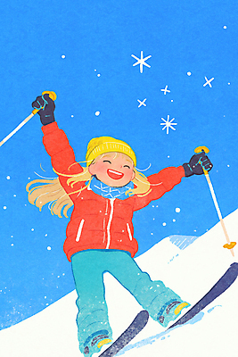 JPG 전신 여자 장갑 겨울 일러스트 청소년 스키 털모자 한명 미소 들기 파란색 목도리 만세 눈 잡기 폴 눈내림 십대여자한명만 설산 국내일러스트 AI일러스트 AI콘텐츠 자연요소 모자_잡화 1 잡화 계절 컬러 모션 날씨 겨울스포츠 산 눈_날씨 표정 사람 스키용품 여자한명만 십대여자만 파일형식