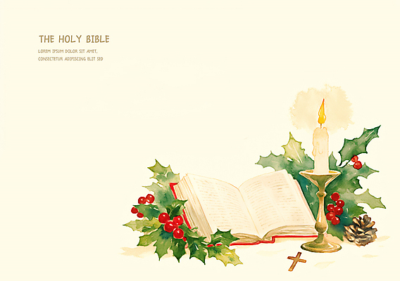 PSD 기독교 십자가 크리스마스 겨울 일러스트 초 사람없음 빛 성경 천주교 솔방울 베이지색 호랑가시나무열매 카피스페이스 국내일러스트 계절 기념일 열매 종교 컬러 종교용품 공백 파일형식