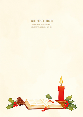 PSD 기독교 십자가 크리스마스 겨울 일러스트 초 사람없음 빛 성경 천주교 솔방울 베이지색 호랑가시나무열매 카피스페이스 국내일러스트 계절 기념일 열매 종교 컬러 종교용품 공백 파일형식