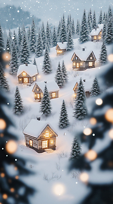 JPG 편집이미지 설경 주택 사람없음 빛 마을 고요 미니어처 눈 소나무 야간 숲속 보케 쌓인눈 눈내림 눈덮임 편집실사 AI포토 AI콘텐츠 자연요소 나무 컨셉 겨울 날씨 눈_날씨 풍경 건물 모형 숲 CG 파일형식