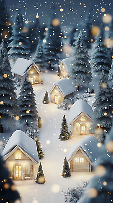 JPG 편집이미지 설경 산 주택 사람없음 빛 마을 고요 미니어처 눈 야간 숲속 보케 쌓인눈 눈내림 눈덮임 편집실사 AI포토 AI콘텐츠 자연요소 컨셉 겨울 날씨 눈_날씨 풍경 건물 모형 숲 CG 파일형식