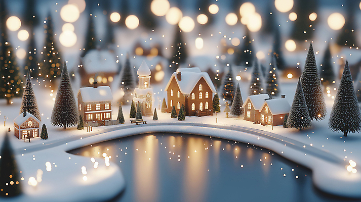 JPG 편집이미지 호수 설경 주택 사람없음 빛 마을 고요 미니어처 눈 소나무 야간 숲속 보케 쌓인눈 눈내림 눈덮임 편집실사 AI포토 AI콘텐츠 자연요소 나무 컨셉 겨울 날씨 눈_날씨 풍경 건물 모형 숲 CG 파일형식