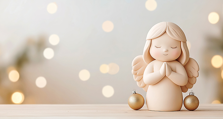 JPG 전신 편집이미지 여자 기독교 어린이 겨울 천사 한명 미소 소녀 장식 눈감음 기도 보케 천사날개 베이지색 소녀한명만 오너먼트 편집실사 AI포토 AI콘텐츠 1 계절 종교 컬러 크리스마스장식 날개 모션 표정 사람 CG 여자한명만 소녀만 파일형식