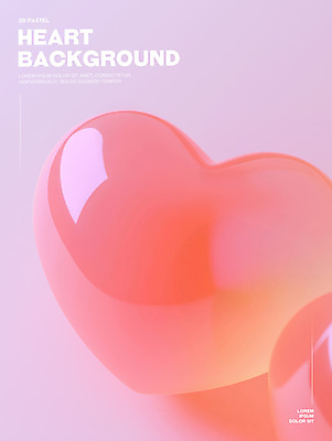 PSD 편집이미지 분홍색 백그라운드 사랑 사람없음 빛 3D 하트 광택 이미지편집 편집3D 모양 감정 컬러 디지털합성 파일형식